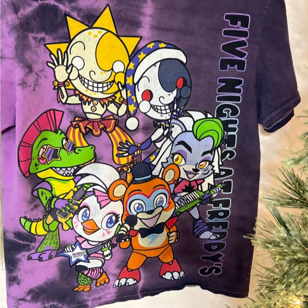 Five Nights at Freddy’s (FNAF) Women’s Graphic T-Shirt - Purple Tie-dye. - Picture 5 of 8